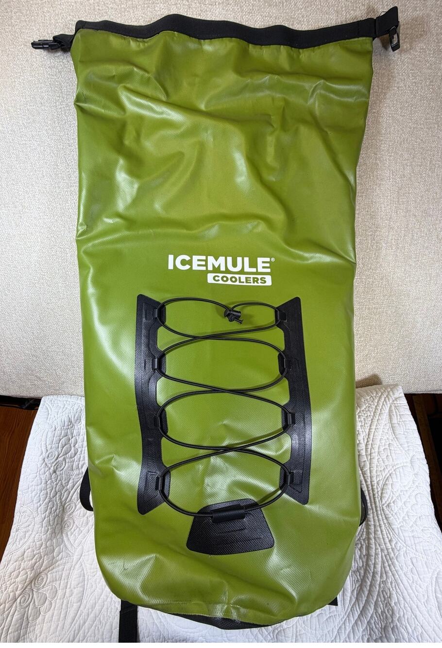 ICEMULE Pro Green Waterproof Roll Top Backpack Cooler Outdoor Travel Camping Bag